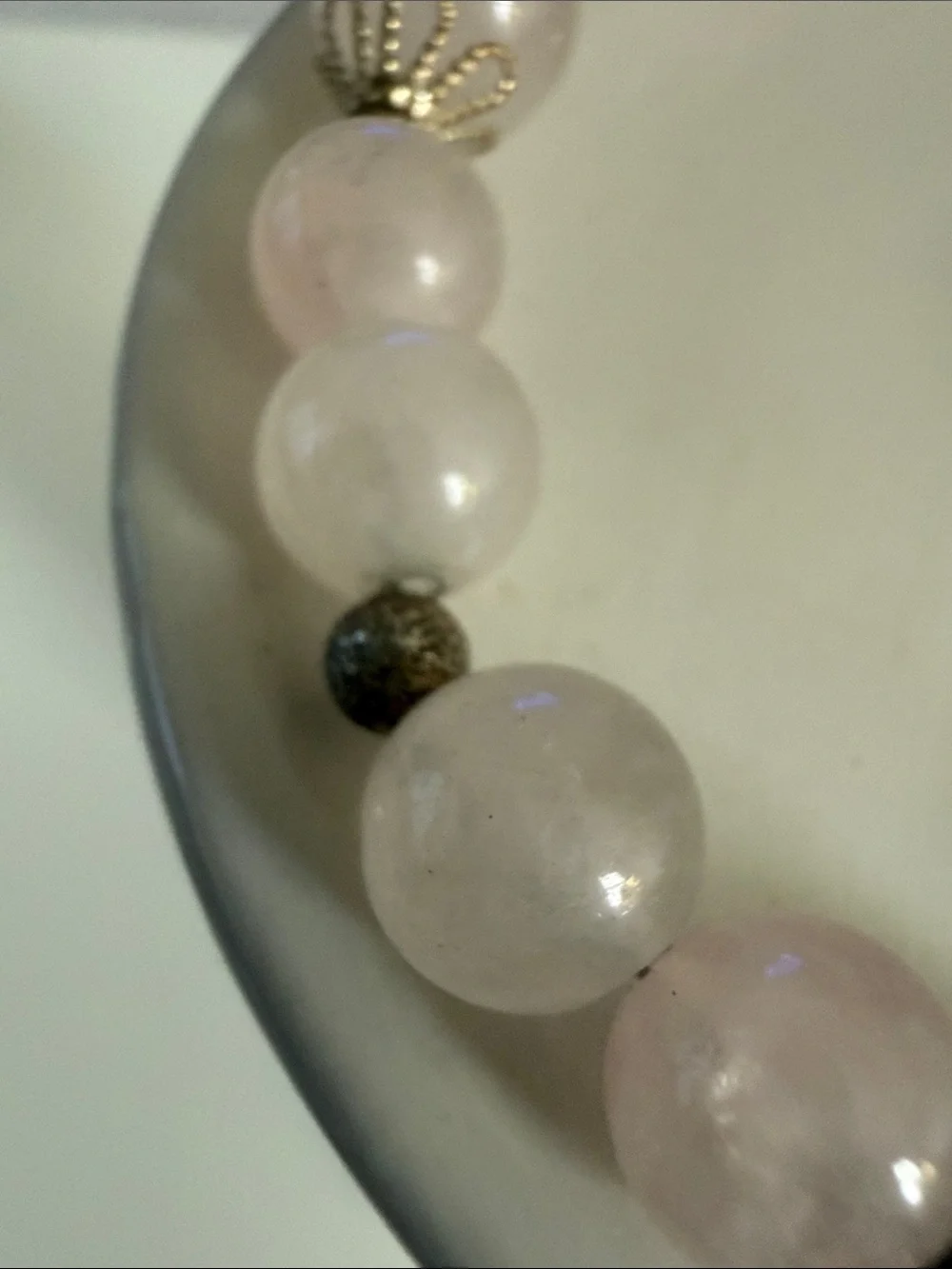 Rose Quartz Beaded Bracelet - Elegant Pink Women's Jewelry untested metal